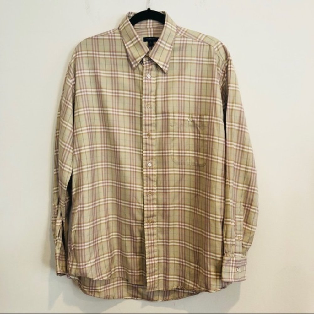 Burberry Mens Dress Shirt size large green